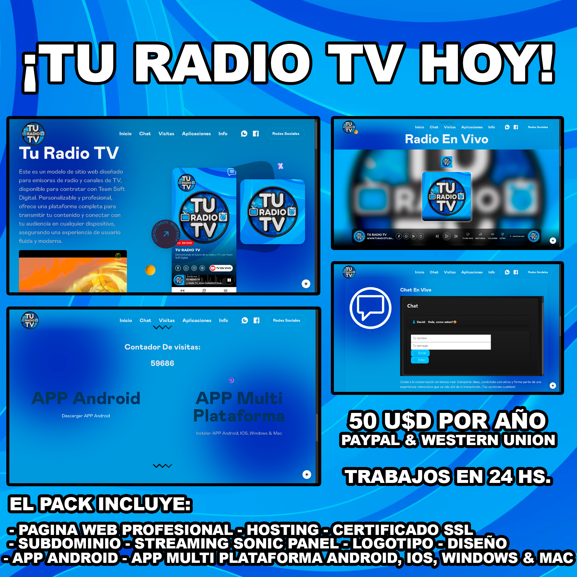 Pack Todo en 1 Radio & TV – Web, Streaming, Apps y más