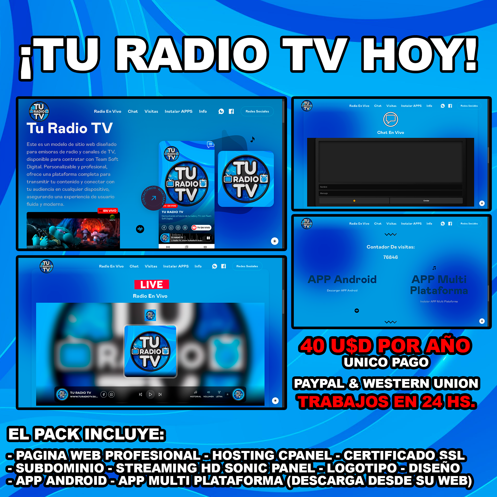 Pack Todo en 1 Radio & TV – Web, Streaming, Apps y más