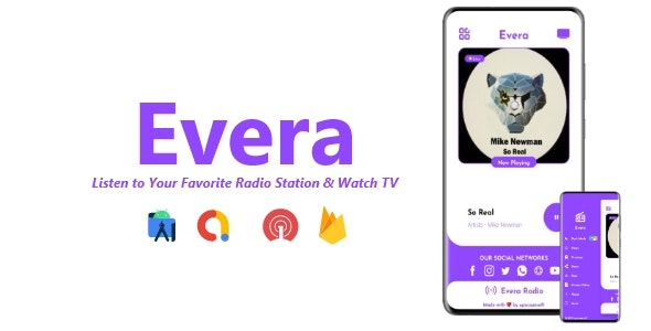 Template API 35 Evera - Single Station Radio & TV App | ADMOB, FIREBASE, ONESIGNAL v3.0.0