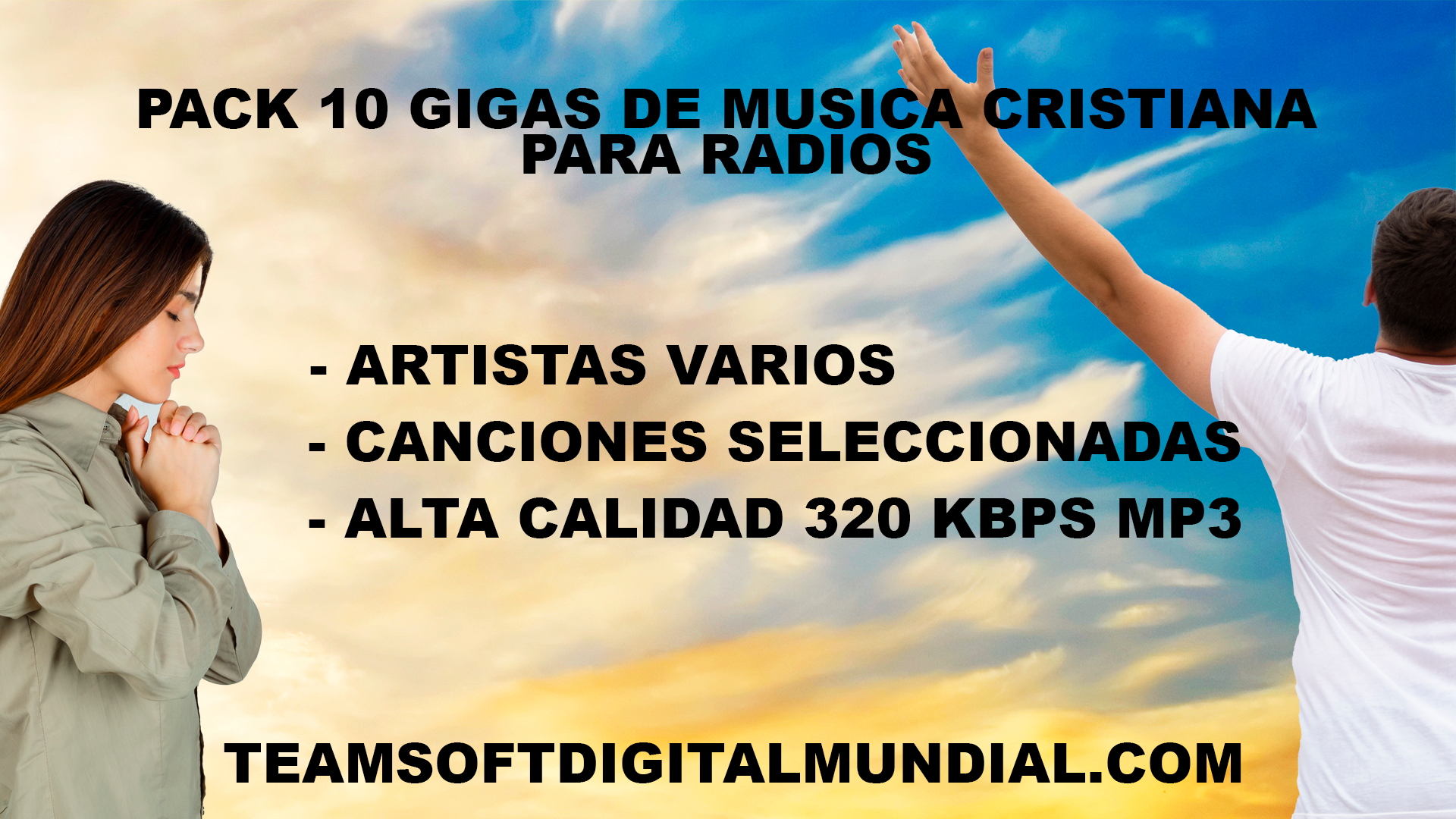 Pack 10 Gigas de Musica Cristiana para Radios